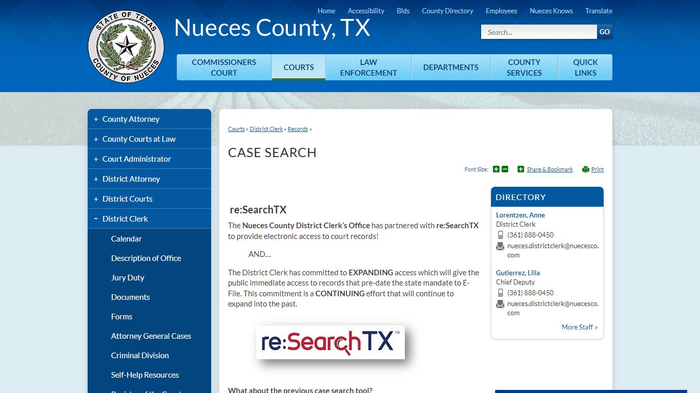 Case Search | Nueces County, TX