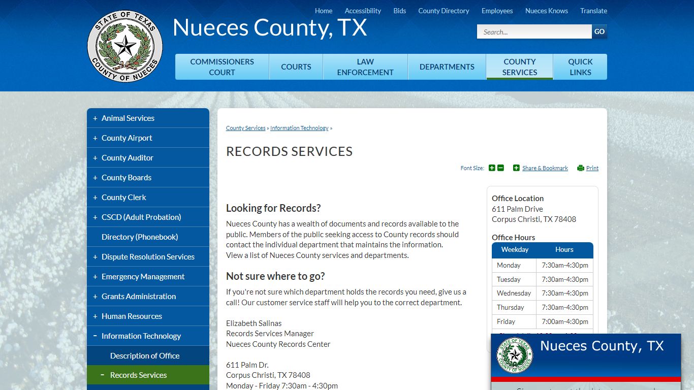 Records Services | Nueces County, TX